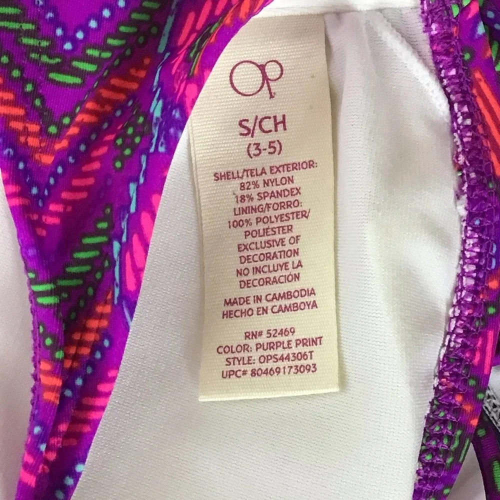 OP | Purple Geometric Juniors Bandeau Bikini S - Picture 4 of 8